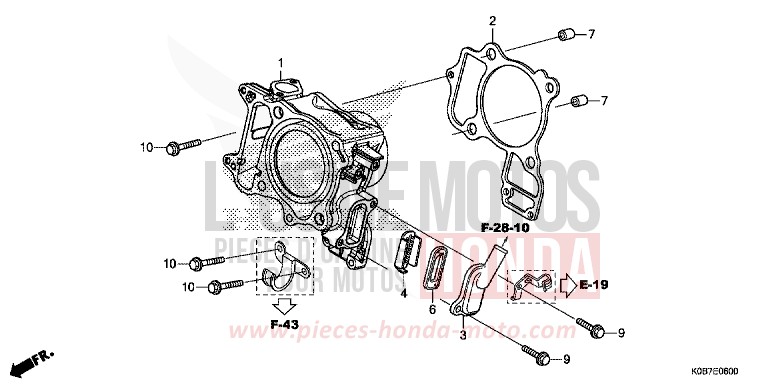 CYLINDRE/ANCHE SOUPAPE de Forza 300 MAT CYNOS GRAY METALLIC (NH312) 2019